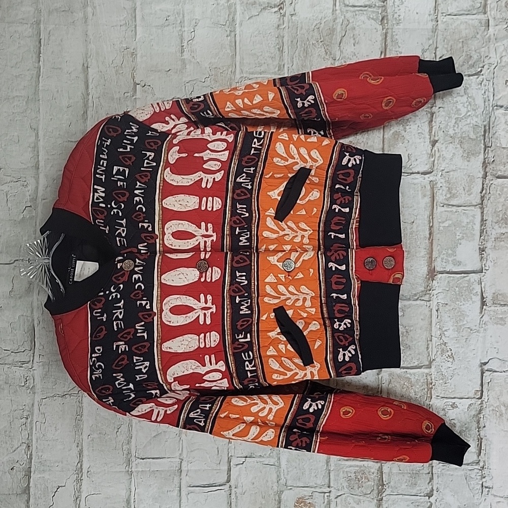 Vintage Carole Little Quilted Rayon Bomber Jacket